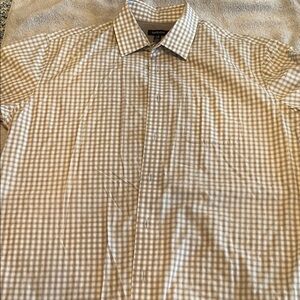 Van Heusen Grey, White and Black Checkered Casual Button Up Shirt